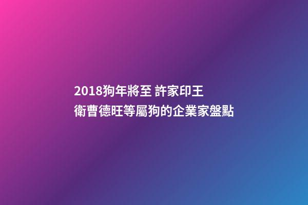 2018狗年將至 許家印王衛曹德旺等屬狗的企業家盤點-第1張-觀點-玄機派